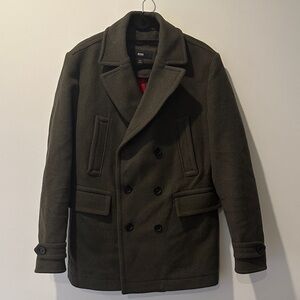 Boss Men's Dark Olive Green Peacoat - NEW never worn
